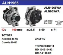 ��������� Toyota 1AD, 2AD Corolla Verso 2.2, Avensis WAI 23947R ����
