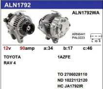 ��������� Toyota 1AZ,2AZ, RAV, ACA21, ACA23, ACA26, ACA28, MH Krauf ALN1792WA ����
