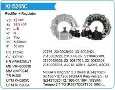 ������� ����+��������� ��������� Nissan Terrano 2.7 TD (WD21)[TD27T] 02.1989- UTM KH5205C ����