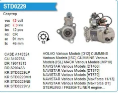 ������� Volvo Various Models [D12], 12V, 12T Krauf STD0229LP ����
