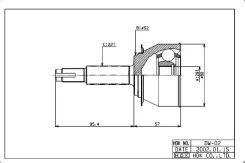 ���� �������� /�������� ������ /����� HDK ��� Lanos Nexia 2001-; 29*52*22; DW-002; 26010773 26013813 510734 HDK DW-002 DW002 ����