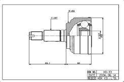 ���� �������� /�������� ������ /����� HDK ��� Honda CR-V 1997-2000 Inspire UA1 1995-1998 Prelude 1996-2001; HO-033; (HOE033A TG4433 TG4433Z50) HO33 HO...