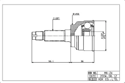 ���� �������� /������ /����� HDK ��� Mazda Familia 1994-323 BHA3 BHA5 BHAL BHA8; MA-024; F02525400 MA24 HDK MA-024 MA024 ����