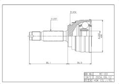 ���� �������� / ������ ����� HDK ��� Mitsubishi Galant 1987-1996 Libero 1992-1995 Mirage Lancer 1991-199595; 23*54*25; MI-003; MB837266 HDK MI-003 MI0...