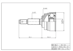 ���� �������� /�������� ������ /����� HDK ��� Nissan K11 1992- CG10 13DE; 22*48*23; NI-044; 3910044B00 HDK NI-044 NI044 ����