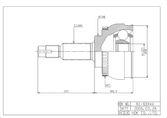 ���� �������� /�������� ������ /����� HDK ��� Nissan Cefiro A33 1998-2002 X-Trail 2000-; 25*56*29; NI-069A44; (NI-E069A TG7469Z44) 391012Y070 HDK NI-0...