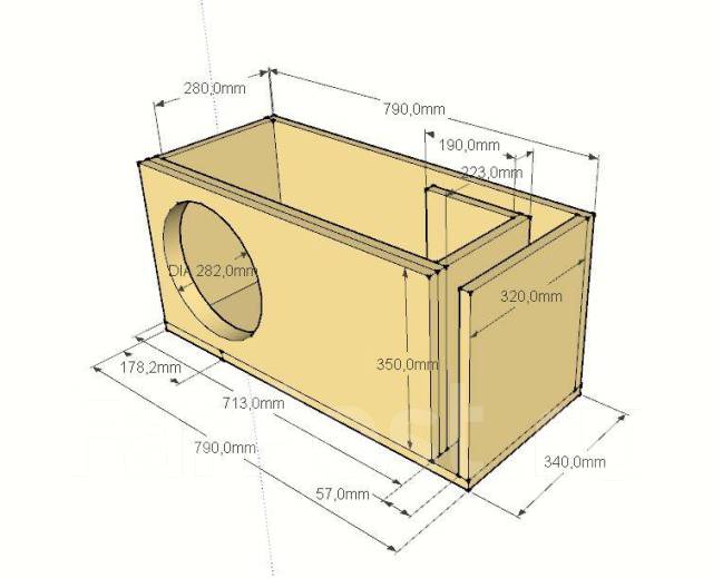 Расчет объема короба для сабвуфера зя. Объем под 12 дюймов сабвуфер. Расчет коробов для колонок. Короб для колонок. Чертёж корпуса под 16 динамик.