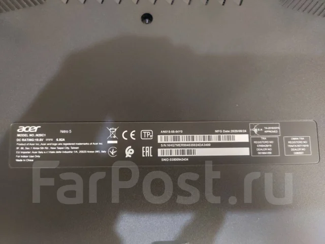Acer Nitro 5 AN515-55. 15.6", 4,2����, ��� 16 ��, ���� 256���, WiFi: 1, Bluetooth: 1, ����������� �� 8��. ����