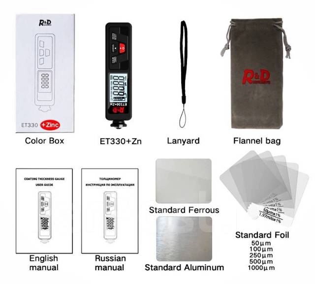 Толщиномер R&D ET330 профессиональный (черный) универсальный, новый, в ...