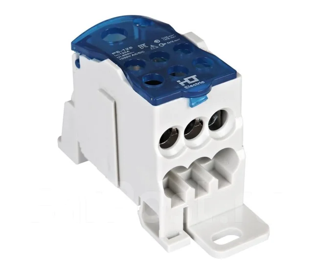 Распределительный блок на DIN-рейку РБ-125 1П 125А (1x35+1x16/6x16) HLT ...
