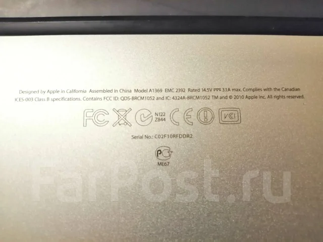 Apple MacBook Air 13 2010 Late. 13.3", 1,8����, ��� 2048 ��, ���� 128���, WiFi: 1, Bluetooth: 1, ����������� �� 5��. ����