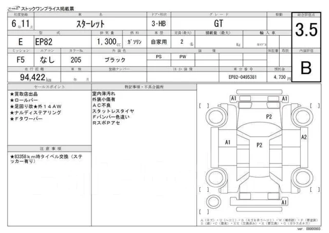 Toyota Starlet. ��������, ��������, 1.3 (135��.�.), ������, 94����. ��, �/�, ��� ���. ��� ����� �� ������������ ����