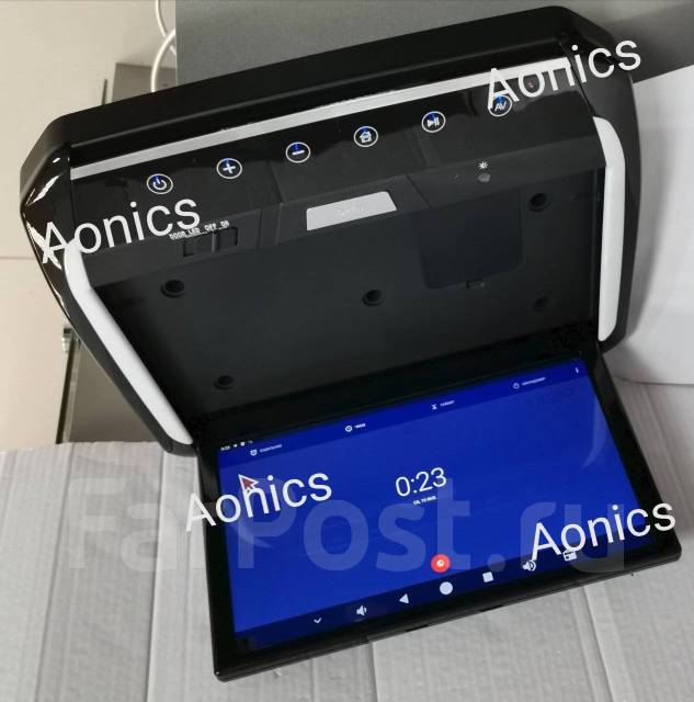 Авто монитор потолочный 13.3" IPS FHD, USB чёрный. Android 9/1/16гб ...