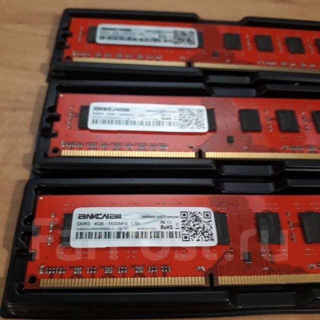 Память Ankowall DDR3 планки по 4 Гб, 4 гб, новый, в наличии. Цена: 799 ...