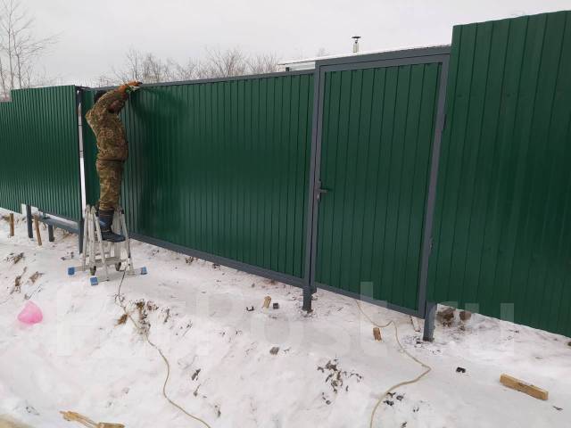Забор на винтовых сваях из профлиста, есть НДС в Артеме