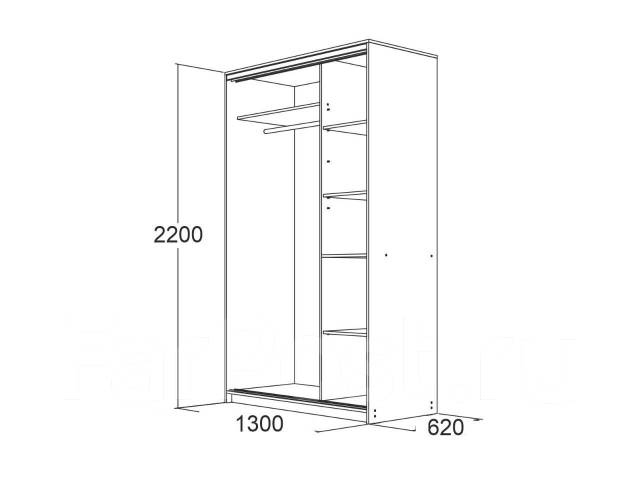 Шкаф-купе Мираж 13, 1300*620 мм цв. Ясень темный (Россия). В наличии ...
