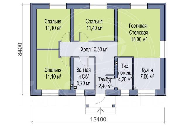 Планировка дома четыре комнаты