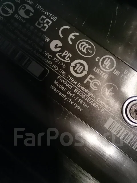 HP Pavilion dv7-7161er. 17.3", 2,5����, ��� 8 ��, ���� 1 000���, WiFi: 1, Bluetooth: 1, ����������� �� 4��. ����