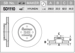 ���� ��������� Hyundai Solaris 10-/KIA RIO III 11- �������� D 256��. SD1110 SD1110 ����