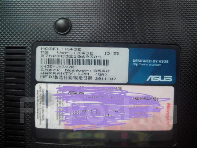 Asus K43E. 15.6", 2����, ��� 4 ��, ���� 500���, WiFi: 1, ����������� �� 3��. ����