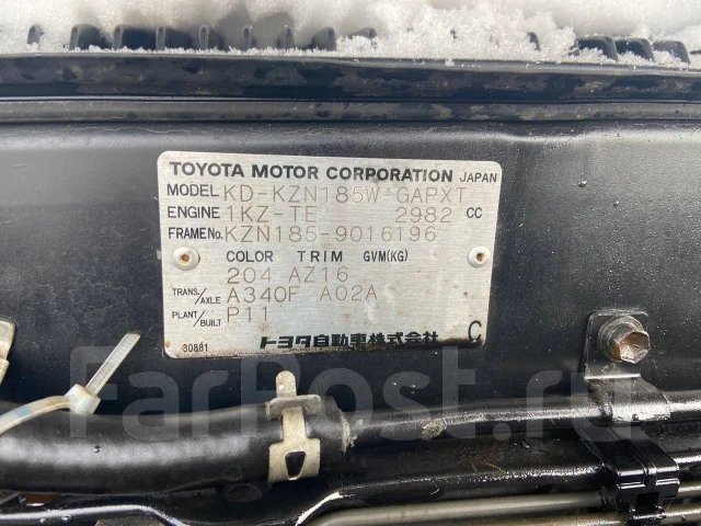 Toyota Hilux Surf. KZN185, 1KZ ����