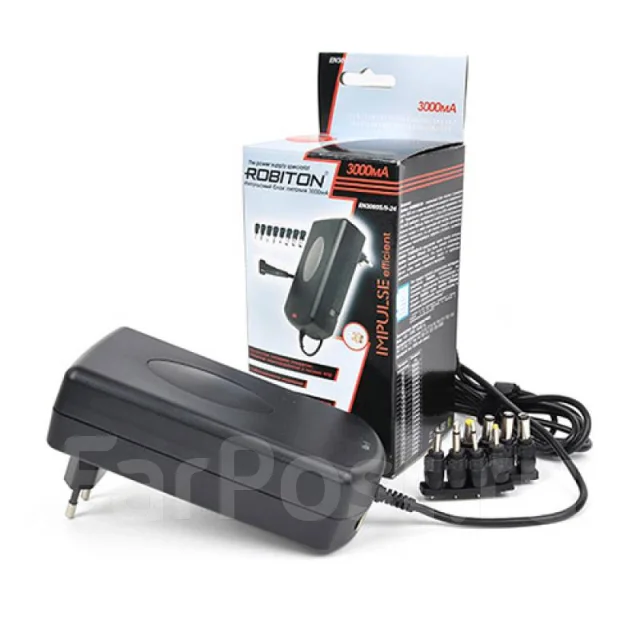 Блок питания адаптер Robiton EN3000S/5-24, 3000мА, универсальный 09659 ...