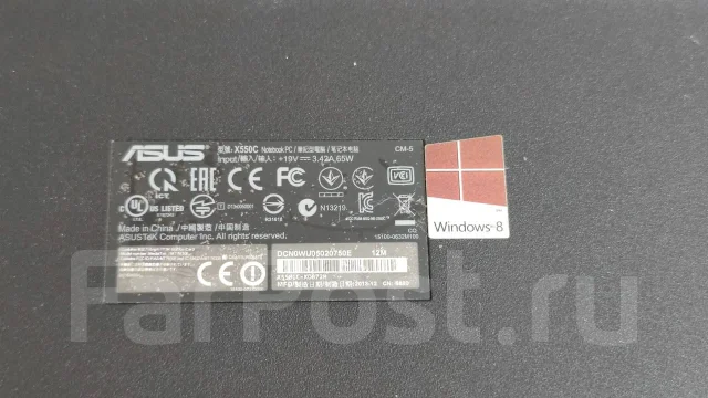 Asus X550CC. 15.6", 1,8����, ��� 8 ��, ���� 500���, WiFi: 1, Bluetooth: 1 ����