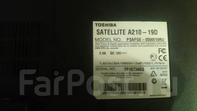Toshiba Satellite A210. 15.4", 2,1����, ��� 2048 ��, WiFi: 1, Bluetooth: 1 ����