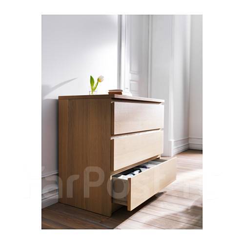 Комод Мальм с 3 ящиками, дубовый шпон. ИКЕА/IKEA dostavkin_vl - Мебель ...