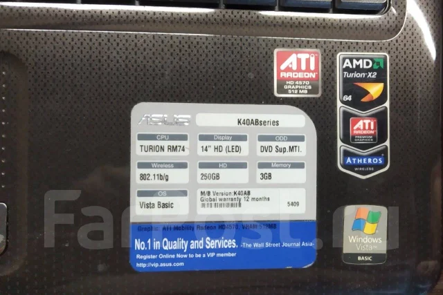 Asus K40AB. 14", WiFi: 1 ����