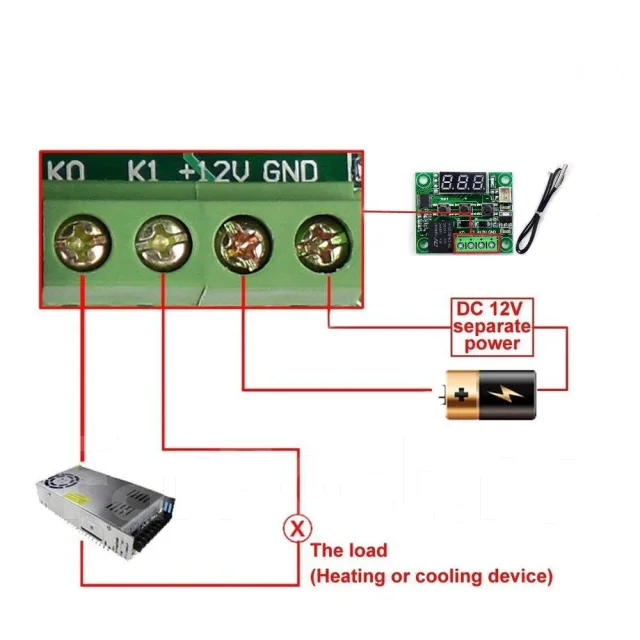 Регулятор температуры, Термостат W1209, -50 ~ 100 °C, 12VDC, Реле, DIY ...