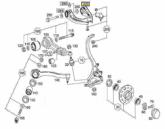 Передняя подвеска мерседес 211 схема