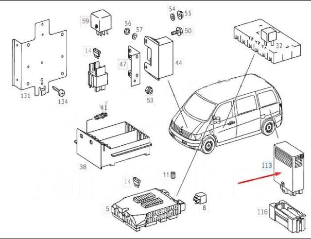 Где находится реле стартера мерседес вито Реле Mercedes V 2003 A0004460027 W638 611.980 купить в Москве по цене: 1 450 ₽ -