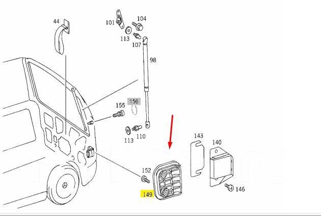 Как снять панель дворников mercedes vito 639 Накладка багажника Mercedes V 2000 A6387430141 W638 104.900 2.8L, правая купить 