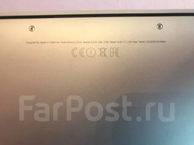 Apple MacBook 12 2015 Early. 12", ��� 8 ��, ���� 250���, WiFi: 1, Bluetooth: 1, ����������� �� 5��. ����