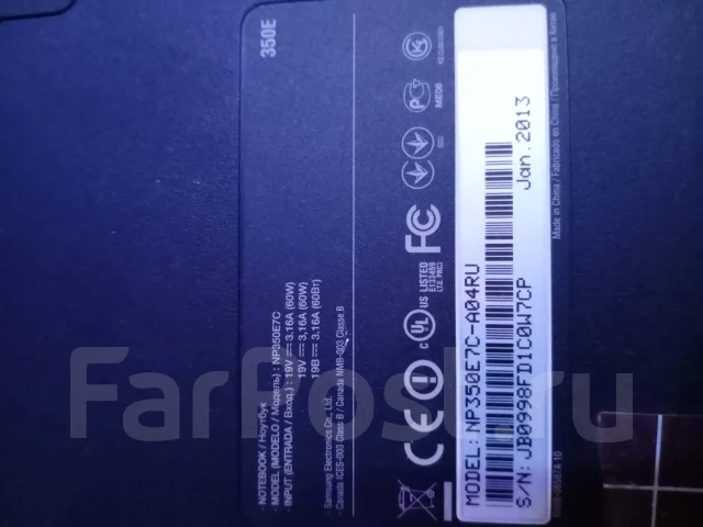 Samsung 350E7C. 17.3", 2,4����, ��� 4 ��, ���� 256���, WiFi: 1, Bluetooth: 1, ����������� �� 2��. ����