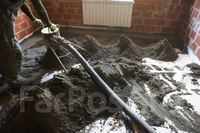 Полусухая стяжка пола. Механизированная стяжка. Бетонные полы в Хабаровске