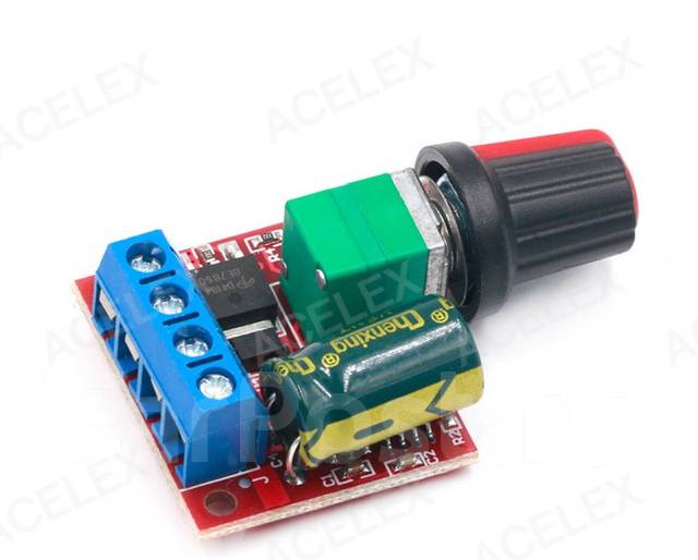 Диммер ШИМ регулятор оборотов двигателя PWM 35В 5А D4184 NE555, новый ...