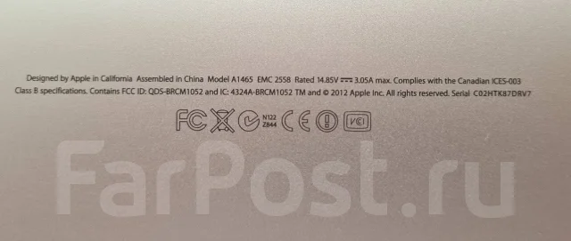 Apple MacBook Air 11 2012 Mid. 11", 1,7����, ��� 4 ��, ���� 128���, WiFi: 1, Bluetooth: 1, ����������� �� 2��. ����