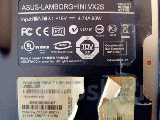 Asus Lamborghini VX2S. WiFi: 1, Bluetooth: 1 ����