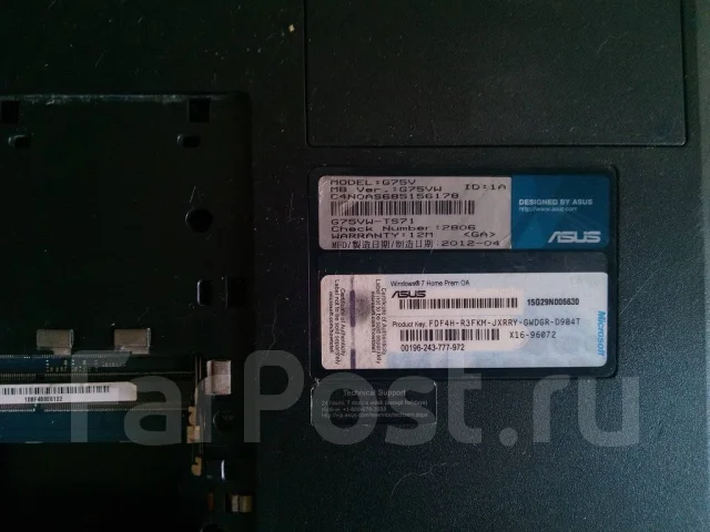 Asus ROG G75VW. 17", 3����, WiFi: 1, Bluetooth: 1 ����