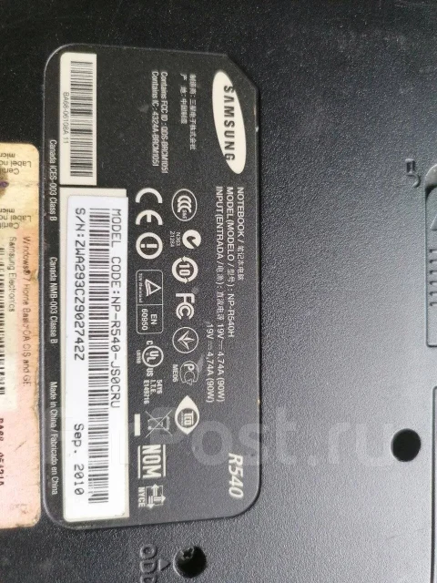 Samsung R540. 15.6", 2,5����, ��� 4 ��, ���� 160���, WiFi: 1, ����������� �� 1��. ����