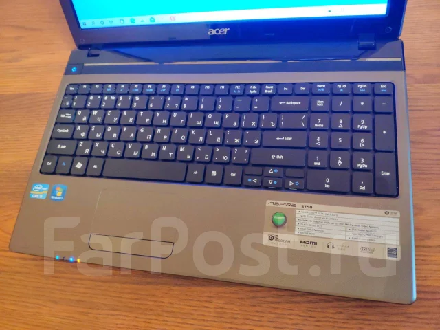 Acer Aspire 5750. 15.6", 2,3����, ��� 4 ��, ���� 1 000���, WiFi: 1, Bluetooth: 1, ����������� �� 3��. ����