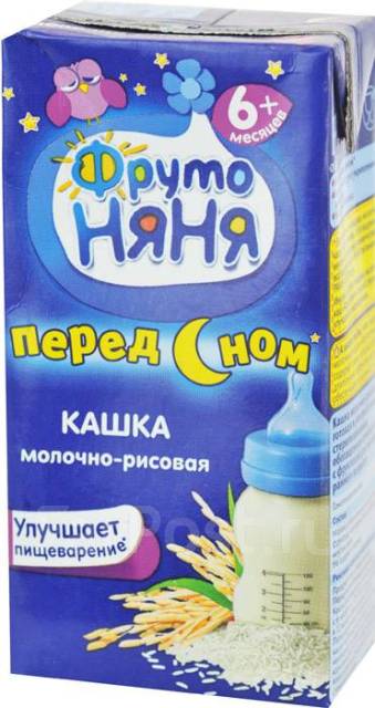 Кашка готовая молочная ФрутоНяня Перед сном Рисовая, с 6 мес., 200 мл.