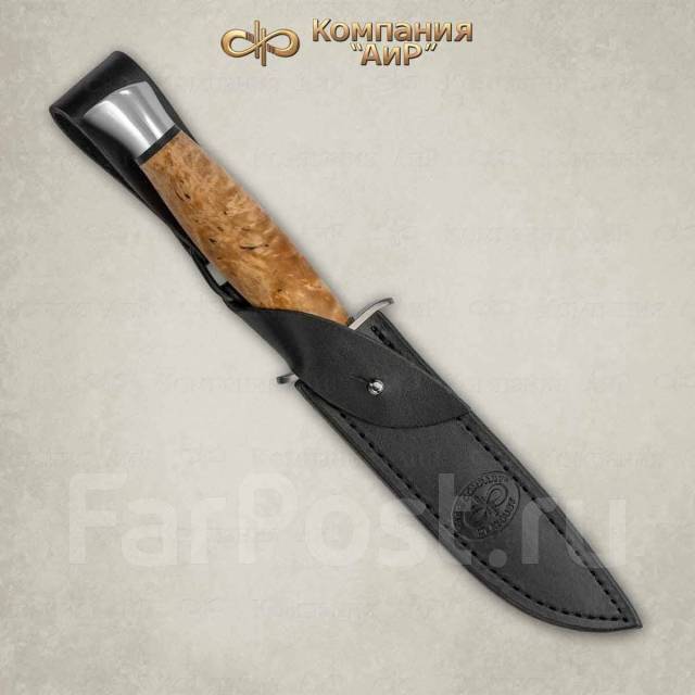 Нож "Финка-2", АиР, 95Х18, карельская берёза, ножны кожа, Златоуст ...