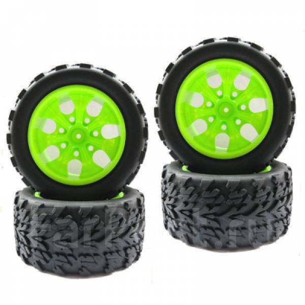 Колёса внедорожные HSP (#08008G) Wheels 7 Spoke Green 4 pcs HSP ...