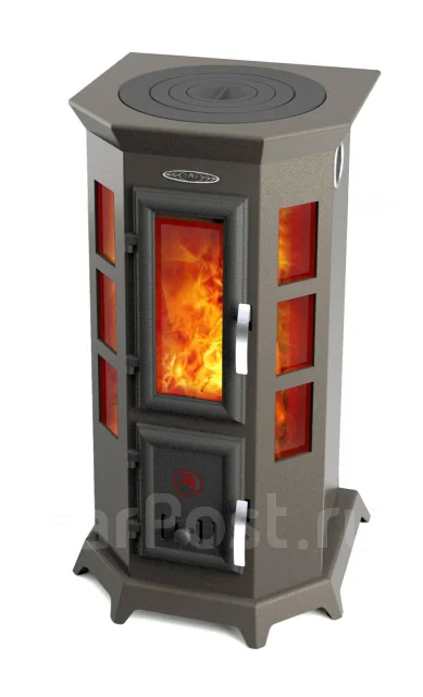 Печь-камин отопительная TMF Статика Секста черная бронза ...