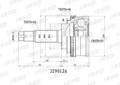 ���� ������� 26, 25 ABS 48, �������� ������, ����� ��� Toyota Celica, Toyota Carina E, Toyota Harrier INKO 329012A 329012A ����