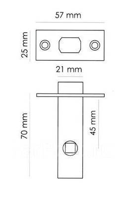 Защелка межкомнатная morelli l6 45 pg золото