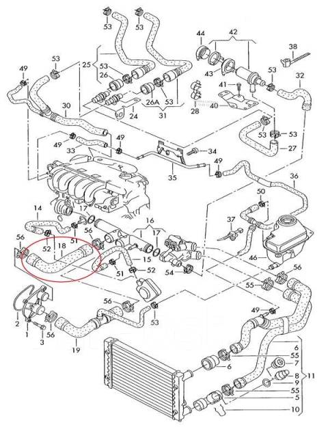 Схема охлаждения фольксваген пассат б5